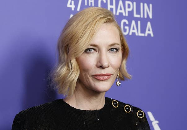 Cate Blanchett arrives on the red carpet at the 47th Chaplin Award Gala honoring Cate Blanchett at Alice Tully Hall, Lincoln Center in New York City on Monday, April 25, 2022.  NYP20220425156 JohnxAngelillo