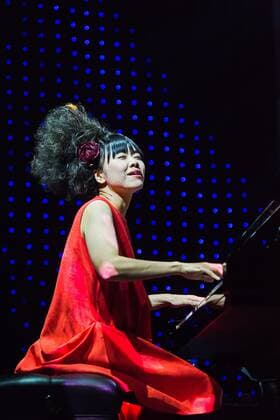 Japanese jazz pianist Hiromi Uehara performed together with a string quartet at the Bobycentrum in Brno, Czech Republic, on April 28, 2022. (CTKxPhoto PatrikxUhlir) CTKPhotoP2022042808979  put 09