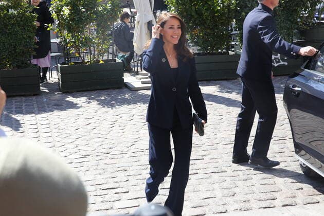 29-04-2022 Denmark Princess Marie attend the award ceremony of the De Frankofone landes Ambassadorers Litteraturpris (literary prize of the Francophone Ambassadors) in her capacity as patron at the University Library in Copenhagen, Denmark. Â  Copyright: xPPEx