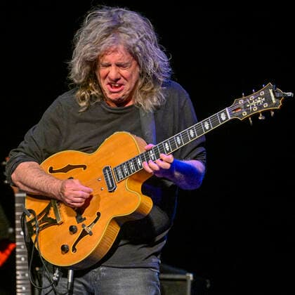 US jazz guitarist Pat Metheny performs during his concert with project Side-Eye in Prague, Czech Republic, April 29, 2022. (CTKxPhoto VitxSimanek) CTKPhotoP2022042909127  VIS 002