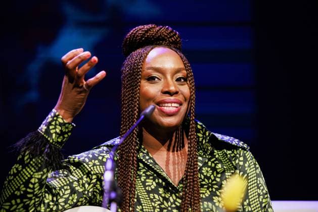 April 29, 2022, Ljubljana, Slovenia: Writer Chimamanda Ngozi Adichie speaks at the Fabula literature of the world festival in Ljubljana. The award-winning Nigerian author spoke about her book Notes on Grief. Ljubljana Slovenia - ZUMAs197 20220429_zaa_s197_260 Copyright: xLukaxDakskoblerx