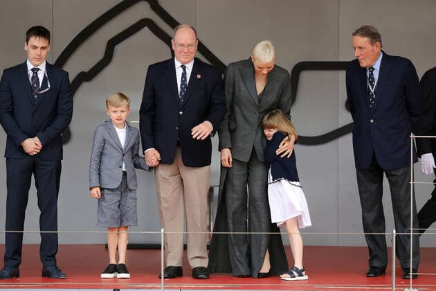 Pinz Jacques, Prince Albert of Monaco, Princess Charlene of Monaco and Princess Gabriella, Award Ceremony Formula E FIA World Championship, Season 8, Monaco E Prix, 30 04 2022, MCO
