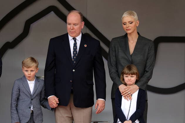 Pinz Jacques, Prince Albert of Monaco, Princess Charlene of Monaco and Princess Gabriella, Award Ceremony Formula E FIA World Championship, Season 8, Monaco E Prix, 30 04 2022, MCO