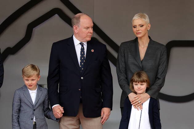 Pinz Jacques, Prince Albert of Monaco, Princess Charlene of Monaco and Princess Gabriella, Award Ceremony Formula E FIA World Championship, Season 8, Monaco E Prix, 30 04 2022, MCO