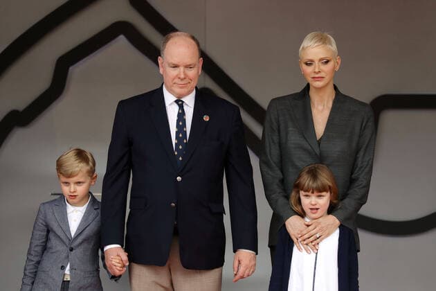 Pinz Jacques, Prince Albert of Monaco, Princess Charlene of Monaco and Princess Gabriella, Award Ceremony Formula E FIA World Championship, Season 8, Monaco E Prix, 30 04 2022, MCO