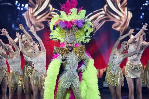 MOSCOW, RUSSIA â€“ APRIL 30, 2022: Singer Filipp Kirkorov performs during a concert titled Gold 55. The greatest hits marking his 55th birthday at the State Kremlin Palace. Vyacheslav Prokofyev TASS  TS12F331