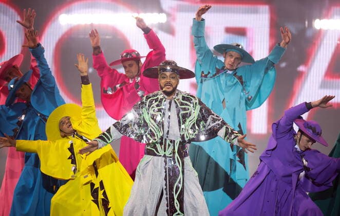 MOSCOW, RUSSIA â€“ APRIL 30, 2022: Singer Filipp Kirkorov performs during a concert titled Gold 55. The greatest hits marking his 55th birthday at the State Kremlin Palace. Vyacheslav Prokofyev TASS  TS12F339