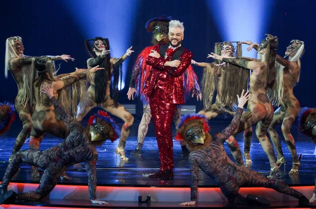 MOSCOW, RUSSIA â€“ APRIL 30, 2022: Singer Filipp Kirkorov performs during a concert titled Gold 55. The greatest hits marking his 55th birthday at the State Kremlin Palace. Vyacheslav Prokofyev TASS  TS12F343