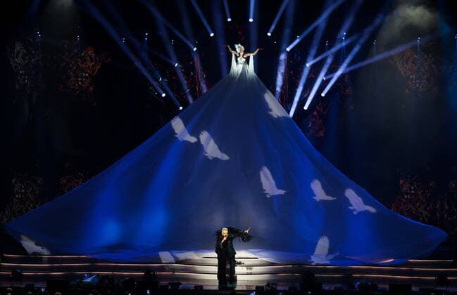 MOSCOW, RUSSIA â€“ APRIL 30, 2022: Singer Filipp Kirkorov performs during a concert titled Gold 55. The greatest hits marking his 55th birthday at the State Kremlin Palace. Vyacheslav Prokofyev TASS  TS12F347