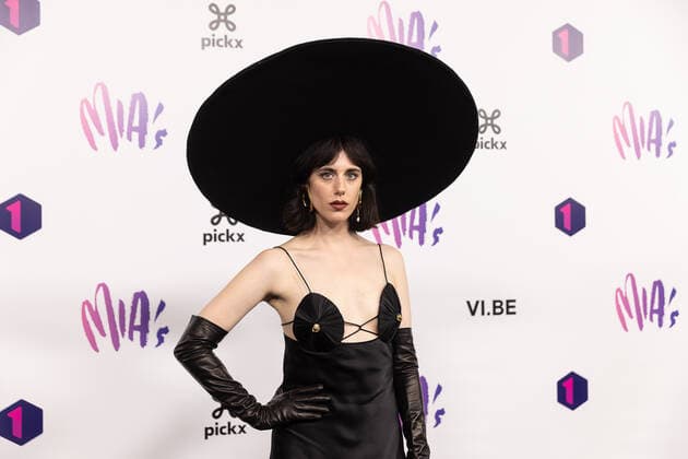 Sylvie Kreusch pictured on the red carpet at the arrival for the 14th edition of the MIA s (Music Industry Award) award show, in Brussels, Saturday 30 April 2022. The MIA awards are handed out by the VRT and VI.BE.  JAMESxARTHURxGEKIERE 34345237