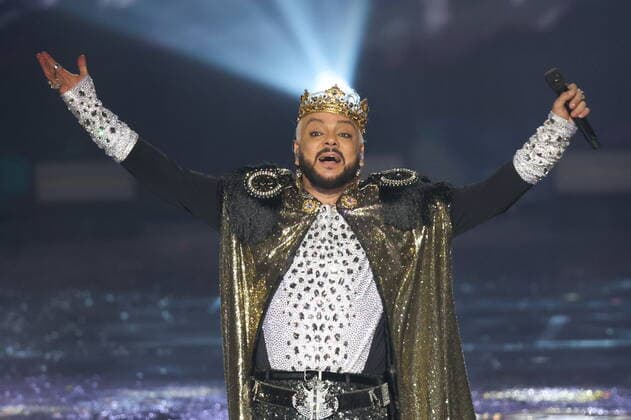 MOSCOW, RUSSIA â€“ APRIL 30, 2022: Singer Filipp Kirkorov performs during a concert titled Gold 55. The greatest hits marking his 55th birthday at the State Kremlin Palace. Vyacheslav Prokofyev TASS  TS12F3C0