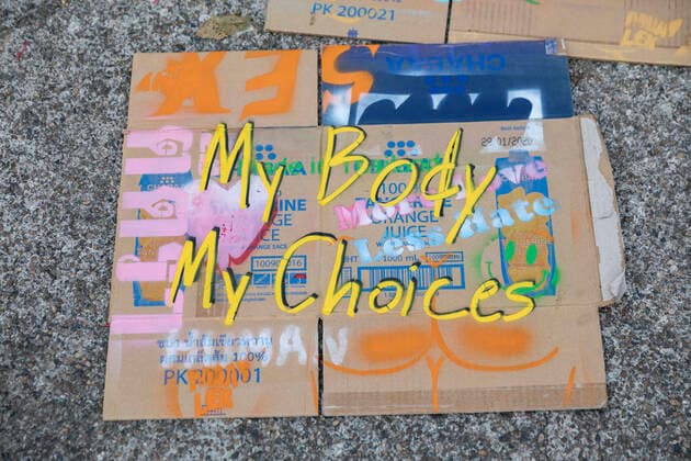 May 1, 2022, Chaing Mai, Thailand: Signs are seen during a sex workers rights rally in Chiang Mai, Thailand, Sunday, May 1, 2022. Chaing Mai Thailand - ZUMAm249 20220501_zip_m249_004 Copyright: xAndrexMalerbax