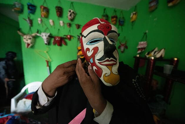 May 1, 2022: Portrait of a bonetero, the main character of the Afro-Mestizo Carnival in the town of Tuzamapan, Veracruz. - ZUMAqp1_ 20220501_zip_qp1_002 Copyright: xHectorxAdolfoxQuintanarxPerezx