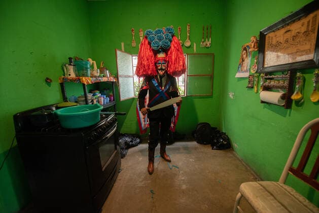 May 1, 2022: Portrait of a bonetero, the main character of the Afro-Mestizo Carnival in the town of Tuzamapan, Veracruz. - ZUMAqp1_ 20220501_zip_qp1_004 Copyright: xHectorxAdolfoxQuintanarxPerezx