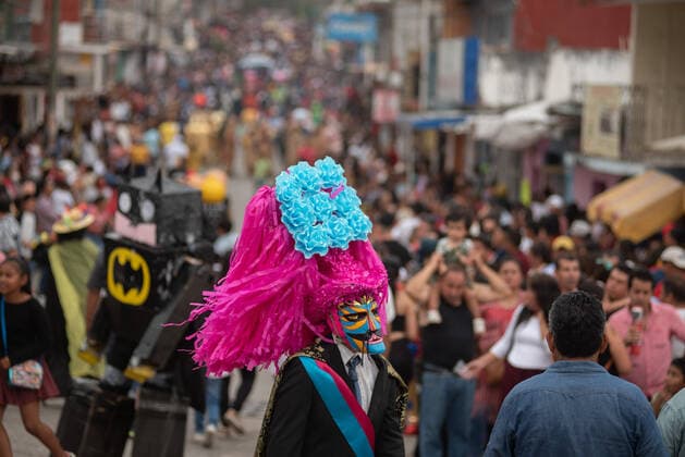 May 1, 2022: Thousands of people celebrate the traditional Carnival of the Boneteros in the town of Tuzamapan, Veracruz. This carnival is over 100 years old and is celebrated at the end of the cane cutting season. - ZUMAqp1_ 20220501_zip_qp1_027 Copyright: xHectorxAdolfoxQuintanarxPerezx