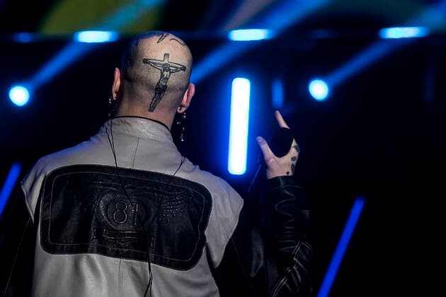 May 2, 2022, Roma, Italia: Italian singer Gemitaiz performs on stage during the traditional May Day Concert at San Giovanni Square in Rome, Italy, 01 May 2022. ANSA ANGELO CARCONI Roma Italia  - ZUMAa110 20220502_zaf_a110_003 Copyright: xAngeloxCarconix