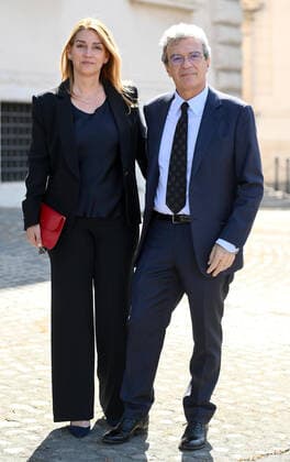 May 2, 2022, ROME: Italian filmmaker Mario Martone (R) and Italian screenwriter Ippolita Di Majo arrive to the presentation of the David di Donatello Award 2022 at the Quirinale Palace in Rome, Italy, 02 May 2022. The David di Donatello award is a film prize presented annually to honor the best of Italian and foreign motion picture productions.ANSA ETTORE FERRARI ROME  - ZUMAa110 20220502_zaf_a110_017 Copyright: xEttorexFerrarix