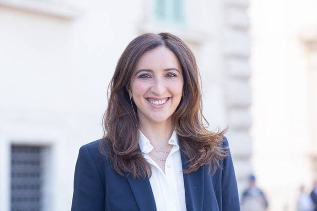 Italy: Nominees for David di Donatello 2022 Awards in Rome Italian actress Anna Ferraioli Ravel in front of entrance to Quirinal Palace in Rome for presentation ceremony of nominations for David di Donatello 2022 awards Rome Italy Copyright: MatteoxNardone