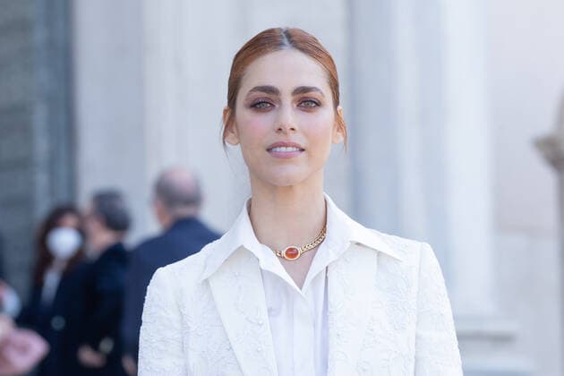 Italy: Nominees for David di Donatello 2022 Awards in Rome Miriam Leone in front of entrance to Quirinal Palace in Rome for presentation ceremony of nominations for David di Donatello 2022 awards Rome Italy Copyright: MatteoxNardone