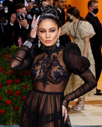 Vanessa Hudgens arrives on the red carpet for The Met Gala at The Metropolitan Museum of Art celebrating the Costume Institute opening of In America: An Anthology of Fashion in New York City on Monday, May 2, 2022.  NYP20220502509 JOHNxANGELILLO