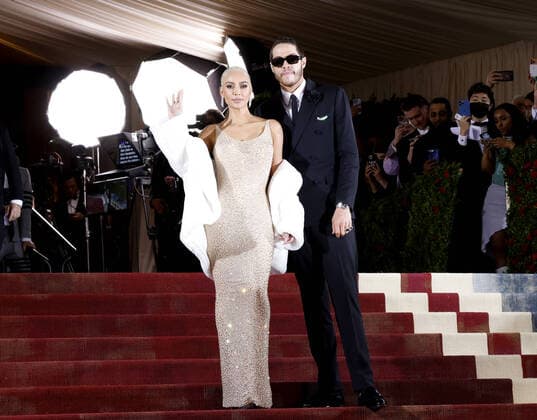 Kim Kardashian and Pete Davidson arrive on the red carpet for The Met Gala at The Metropolitan Museum of Art celebrating the Costume Institute opening of In America: An Anthology of Fashion in New York City on Monday, May 2, 2022.  NYP20220502201 JOHNxANGELILLO