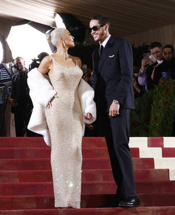Kim Kardashian and Pete Davidson arrive on the red carpet for The Met Gala at The Metropolitan Museum of Art celebrating the Costume Institute opening of In America: An Anthology of Fashion in New York City on Monday, May 2, 2022.  NYP20220502202 JOHNxANGELILLO