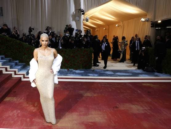 Kim Kardashian arrives on the red carpet for The Met Gala at The Metropolitan Museum of Art celebrating the Costume Institute opening of In America: An Anthology of Fashion in New York City on Monday, May 2, 2022.  NYP20220502205 JOHNxANGELILLO