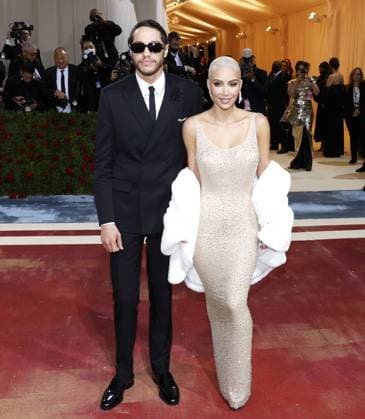 Kim Kardashian and Pete Davidson arrive on the red carpet for The Met Gala at The Metropolitan Museum of Art celebrating the Costume Institute opening of In America: An Anthology of Fashion in New York City on Monday, May 2, 2022.  NYP20220502207 JOHNxANGELILLO