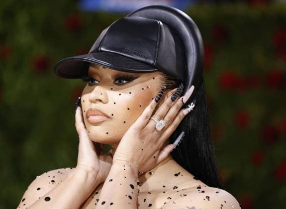 Nicki Minaj arrives on the red carpet for The Met Gala at The Metropolitan Museum of Art celebrating the Costume Institute opening of In America: An Anthology of Fashion in New York City on Monday, May 2, 2022.  NYP20220502212 JOHNxANGELILLO