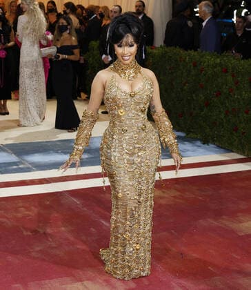 Cardi B arrives on the red carpet for The Met Gala at The Metropolitan Museum of Art celebrating the Costume Institute opening of In America: An Anthology of Fashion in New York City on Monday, May 2, 2022.  NYP20220502253 JOHNxANGELILLO