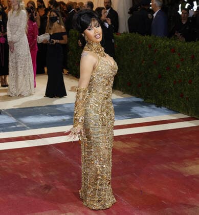 Cardi B arrives on the red carpet for The Met Gala at The Metropolitan Museum of Art celebrating the Costume Institute opening of In America: An Anthology of Fashion in New York City on Monday, May 2, 2022.  NYP20220502255 JOHNxANGELILLO