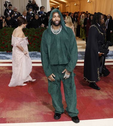 Odell Beckham Jr. arrives on the red carpet for The Met Gala at The Metropolitan Museum of Art celebrating the Costume Institute opening of In America: An Anthology of Fashion in New York City on Monday, May 2, 2022.  NYP20220502288 JOHNxANGELILLO