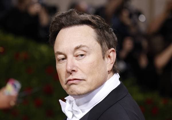 Elon Musk arrives on the red carpet for The Met Gala at The Metropolitan Museum of Art celebrating the Costume Institute opening of In America: An Anthology of Fashion in New York City on Monday, May 2, 2022.  NYP20220502293 JOHNxANGELILLO