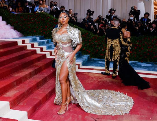 Cardi B. arrives on the red carpet for The Met Gala at The Metropolitan Museum of Art celebrating the Costume Institute opening of In America: An Anthology of Fashion in New York City on Monday, May 2, 2022.  NYP20220502557 JOHNxANGELILLO