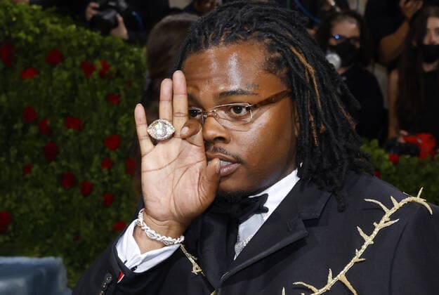 Gunna arrives on the red carpet for The Met Gala at The Metropolitan Museum of Art celebrating the Costume Institute opening of In America: An Anthology of Fashion in New York City on Monday, May 2, 2022.  NYP20220502285 JOHNxANGELILLO