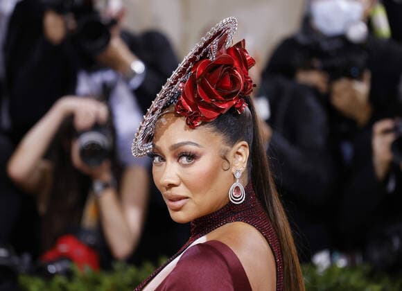La La Anthony arrivs on the red carpet for The Met Gala at The Metropolitan Museum of Art celebrating the Costume Institute opening of In America: An Anthology of Fashion in New York City on Monday, May 2, 2022.  NYP20220502354 JOHNxANGELILLO