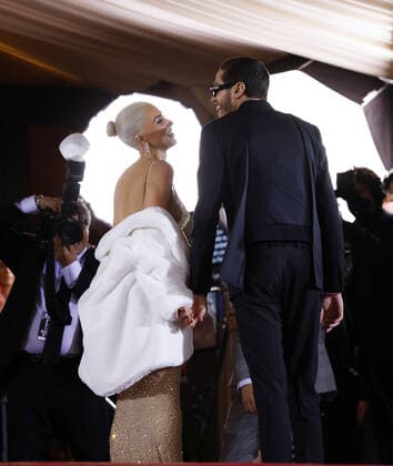 Kim Kardashian and Pete Davidson arrive on the red carpet for The Met Gala at The Metropolitan Museum of Art celebrating the Costume Institute opening of In America: An Anthology of Fashion in New York City on Monday, May 2, 2022.  NYP20220502355 JOHNxANGELILLO