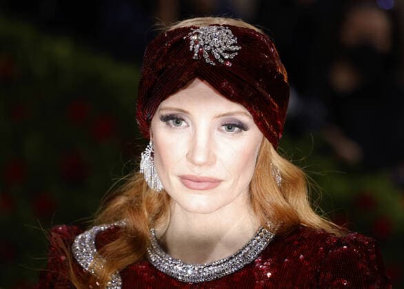 Entertainment Bilder des Tages Jessica Chastain arrives on the red carpet for The Met Gala at The Metropolitan Museum of Art celebrating the Costume Institute opening of In America: An Anthology of Fashion in New York City on Monday, May 2, 2022.  NYP20220502281 JOHNxANGELILLO