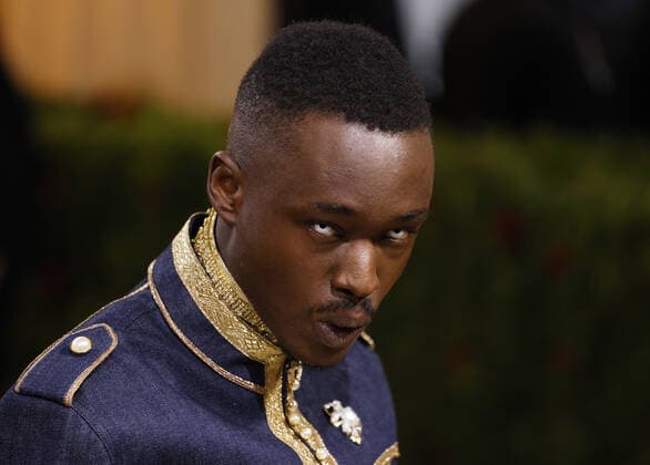 Ashton Sanders arrives on the red carpet for The Met Gala at The Metropolitan Museum of Art celebrating the Costume Institute opening of In America: An Anthology of Fashion in New York City on Monday, May 2, 2022.  NYP20220502350 JOHNxANGELILLO