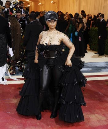 Nicki Minaj arrives on the red carpet for The Met Gala at The Metropolitan Museum of Art celebrating the Costume Institute opening of In America: An Anthology of Fashion in New York City on Monday, May 2, 2022.  NYP202205022216 JOHNxANGELILLO