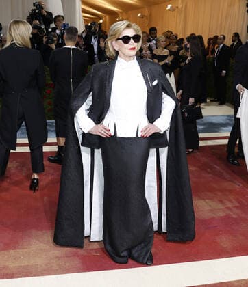 Christine Baranski arrives on the red carpet for The Met Gala at The Metropolitan Museum of Art celebrating the Costume Institute opening of In America: An Anthology of Fashion in New York City on Monday, May 2, 2022.  NYP20220502264 JOHNxANGELILLO