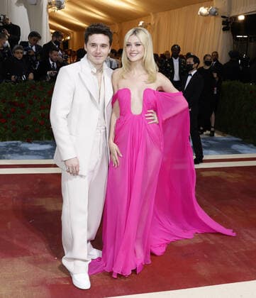 Brooklyn Beckham and Nicola Peltz arrive on the red carpet for The Met Gala at The Metropolitan Museum of Art celebrating the Costume Institute opening of In America: An Anthology of Fashion in New York City on Monday, May 2, 2022.  NYP20220502270 JOHNxANGELILLO