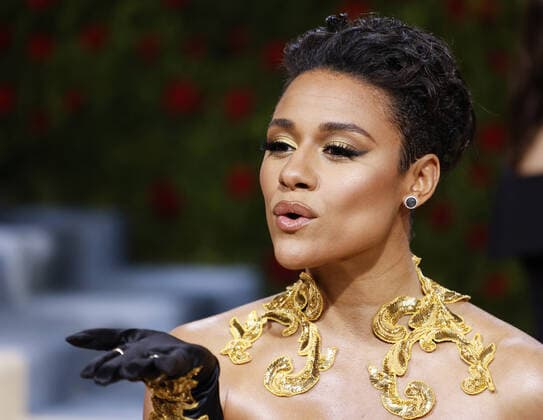 Ariana DeBose arrives on the red carpet for The Met Gala at The Metropolitan Museum of Art celebrating the Costume Institute opening of In America: An Anthology of Fashion in New York City on Monday, May 2, 2022.  NYP20220502298 JOHNxANGELILLO
