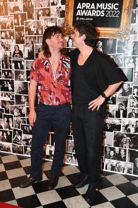 2022 APRA MUSIC AWARDS, Reuben Styles (left) of Peking Duk during the 2022 APRA Music Awards at Melbourne Town Hall in Melbourne, Tuesday, May 3, 2022. ( NO ARCHIVING, EDITORIAL USE ONLY, NO USE IN BOOKS WITHOUT CONSENT MELBOURNE VIC AUSTRALIA  Copyright: xJAMESxROSSx 20220503001654535977