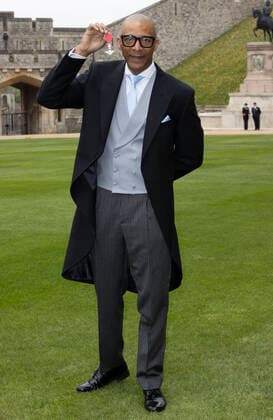 . 03 05 2022. Windsor , United Kingdom. Jay Blades with his MBE after an Investiture at Windsor Castle.  xStephenxLockx xi-Imagesx IIM-23367-0006