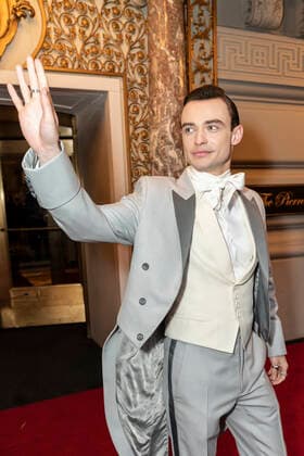 NY: Met Gala 2022 departures from The Pierre hotel Thomas Doherty wearing dress by Dior departs The Pierre Hotel for the 2022 Met Gala on a theme In America: An Anthology of Fashion with dress code calls for gilded glamour New York New York United States Copyright: LevxRadin