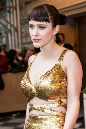 NY: Met Gala 2022 departures from The Pierre hotel Rachel Brosnahan wearing dress by Altuzarra departs The Pierre Hotel for the 2022 Met Gala on a theme In America: An Anthology of Fashion with dress code calls for gilded glamour New York New York United States Copyright: LevxRadin