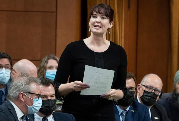 May 3, 2022, Ottawa, ON, Canada: Bloc Quebecois MP for Saint-Jean Christine Normandin rises during Question Period, Tuesday, May 3, 2022 in Ottawa. Ottawa Canada  - ZUMAc35_ 20220503_zaf_c35_119 Copyright: xAdrianxWyldx