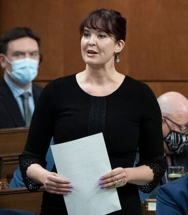 May 3, 2022, Ottawa, ON, Canada: Bloc Quebecois MP for Saint-Jean Christine Normandin rises during Question Period, Tuesday, May 3, 2022 in Ottawa. Ottawa Canada  - ZUMAc35_ 20220503_zaf_c35_120 Copyright: xAdrianxWyldx