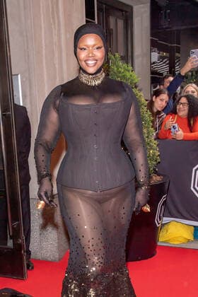 May 2, 2022, New York, United States: Precious Lee wearing Altuzarra departs The Mark Hotel for 2022 Met Gala in New York City. New York United States - ZUMAs197 20220502_zaa_s197_361 Copyright: xRonxAdarx
